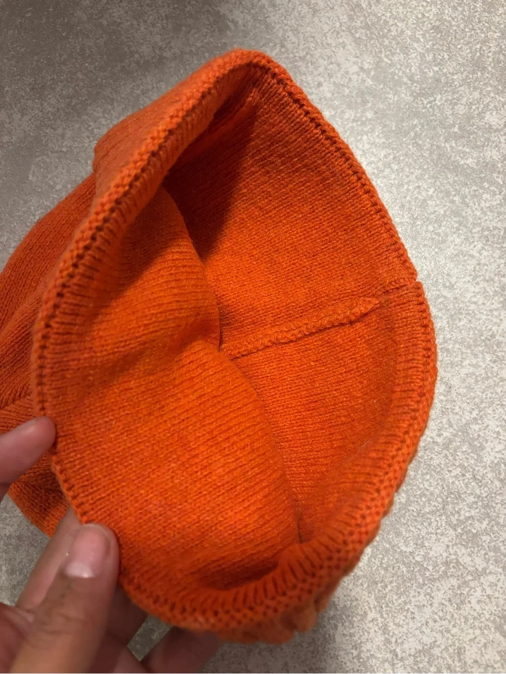 Patagonia Orange Ribbed Knit Beanie